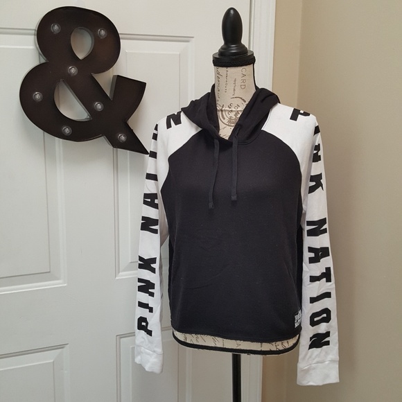 SOLD! VS PINK NATION Raglan Hoodie Sweater - Picture 4 of 8